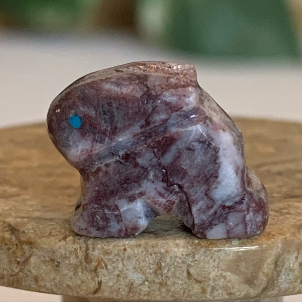 Zuni Style Rabbit Fetish Bead Drilled Stone Native American Mini Animal Bunny .6